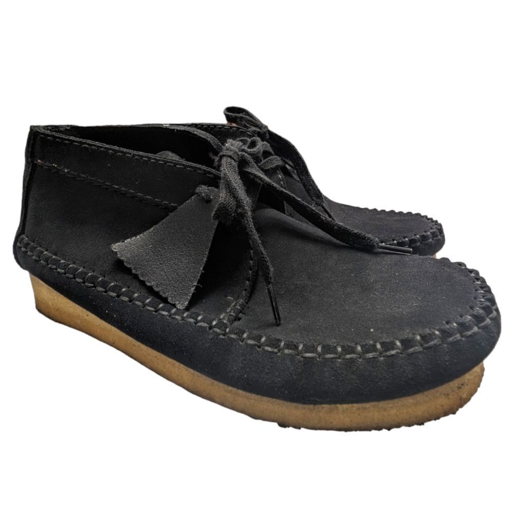Clarks Originals Wallabees Boots Womens 9  Black Suede Chukka Crepe Sole Stead